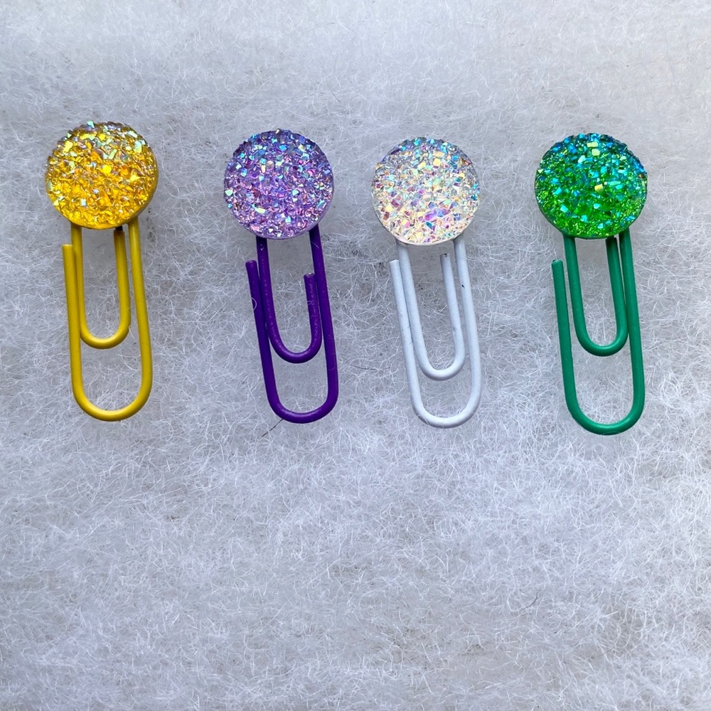 Set Of 4: Cabochon 1 Inch Colorful Paper Clips